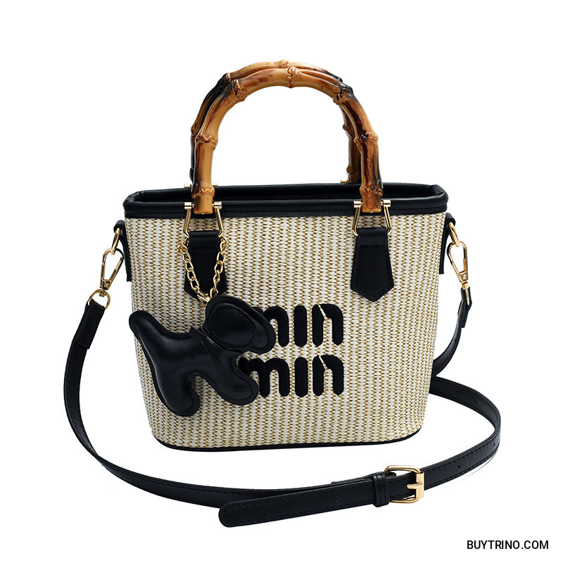 Elegant Bamboo Handle Mini Handbag